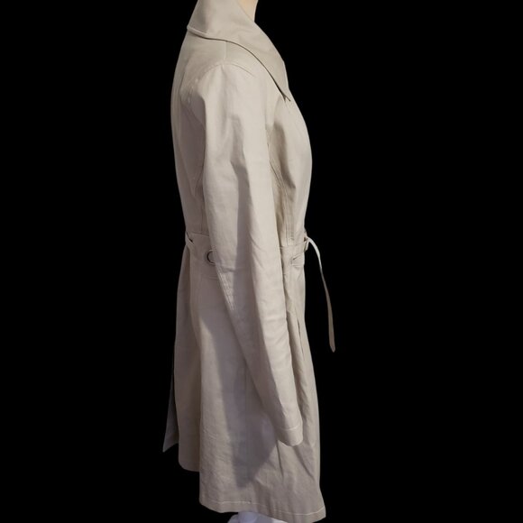 Via Spiga Trench Coat Women's Size Medium Stone Beige Belted - Picture 6 of 13